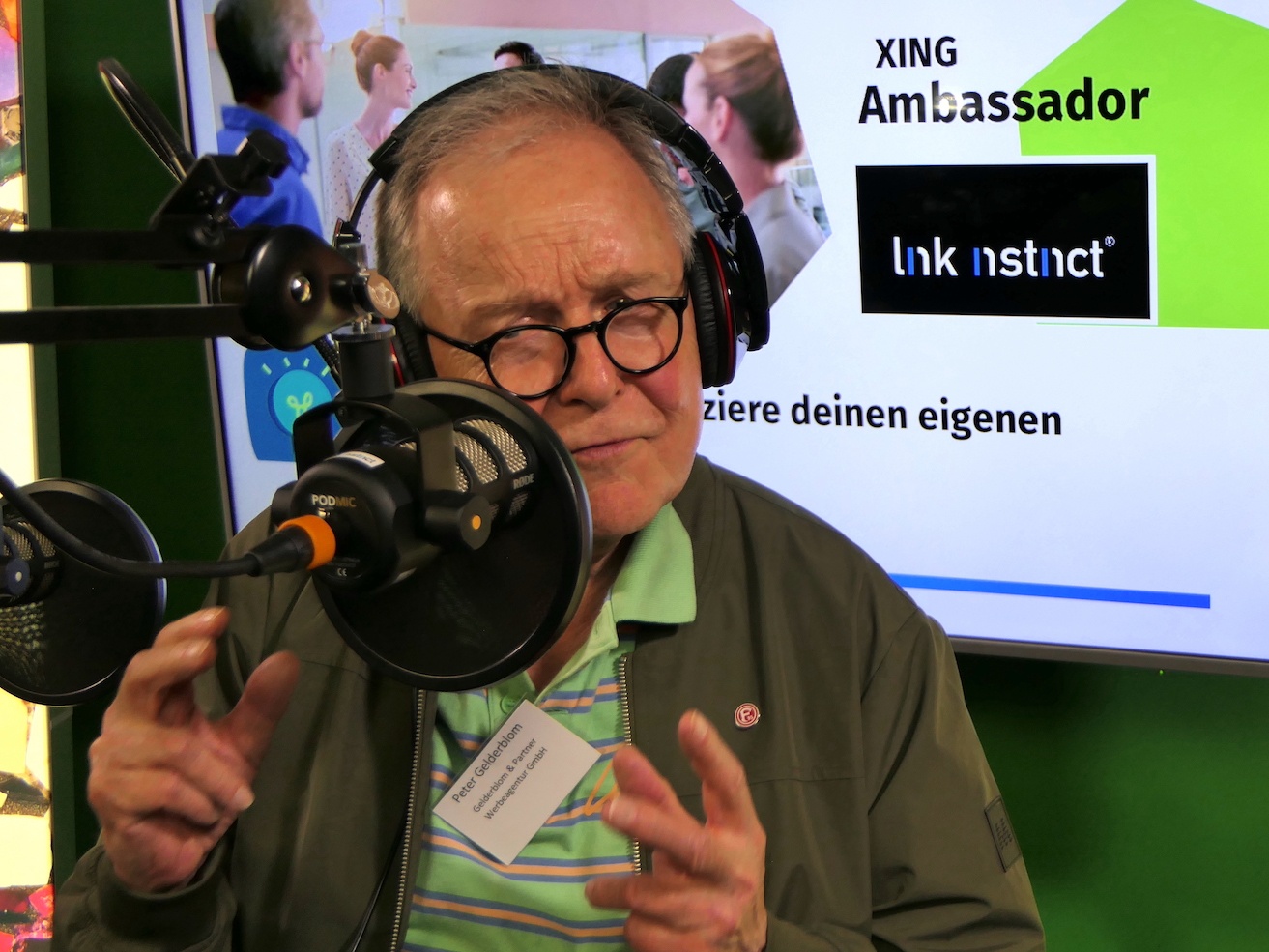XING Inspire Talks No.4 - mit Peter Gelderblom, dem Mann der Marken inszeniert im link instinct® Podcast-Studio
